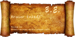 Braier Enikő névjegykártya